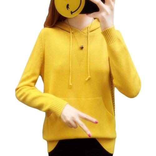 Autumn Knitted Women Hooded Sweater Casual Loose Pullover Female Bottoming Vestidos Feminino Sexy Elastic Slim Bodycon Tops L46
