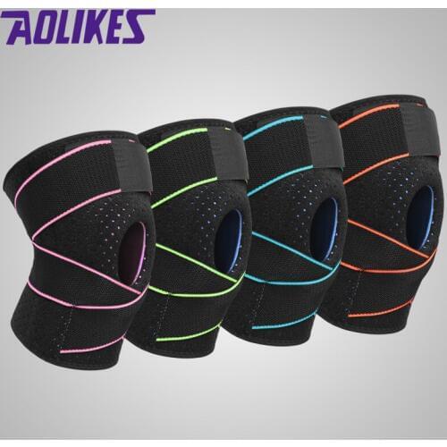 1pc Adult Sport Fitness Knee Pads Support Adjustable Breathable Knee Running Leg Guard Patella Bandage Brace Sport Safety Men