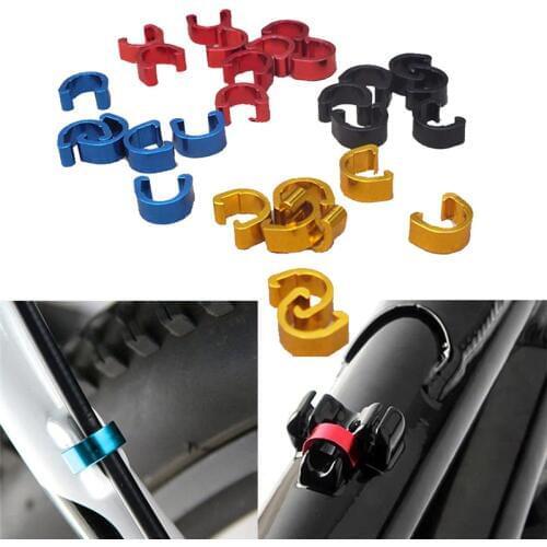 10pcs Bike Bicycle Cycle MTB C-Clips Buckle Hose Brake Line Gear Cable Housing Guide Brake Deduction Bicycle Accessory Cables 6