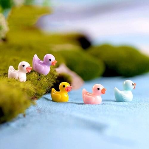 100PCS Real Cabochon Cute Resin Crafts Decorations Miniature Duck Gnome Terrarium Christmas Xmas Party Garden Gift