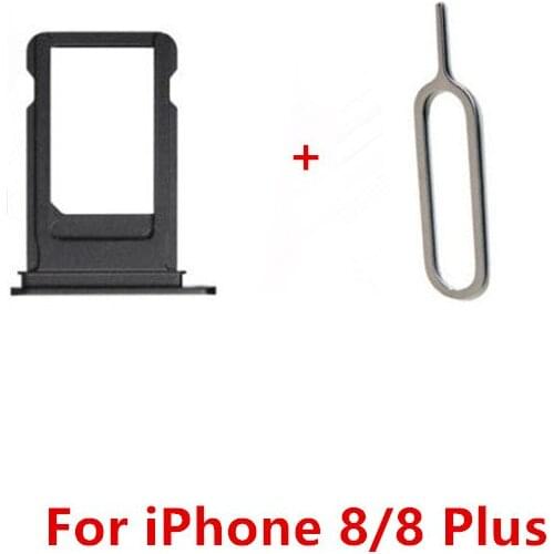 2pcs/set Nano Sim Card Tray Sim Holder Adaptor Replacement Repair Parts For iPhone X 8 Plus