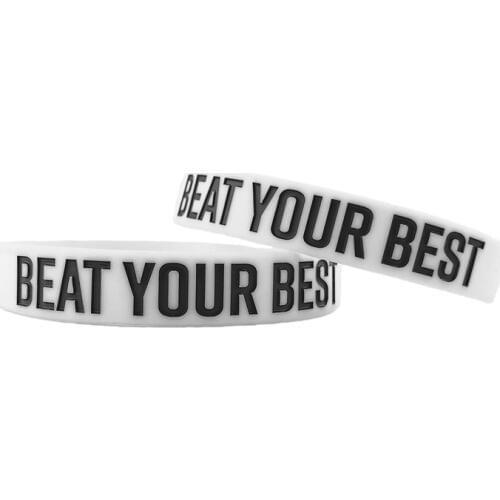 300pcs BEAT YOUR BEST sport silicone wristband bracelet