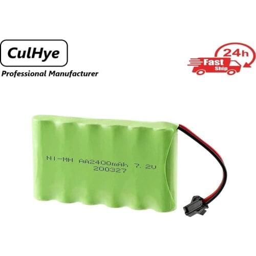 Culhye 7.2V 2400mAh Ni-MH AA Rechargeable Battery Pack for RC Truck Cars Vehicles Electric Toy Boat Car Truck