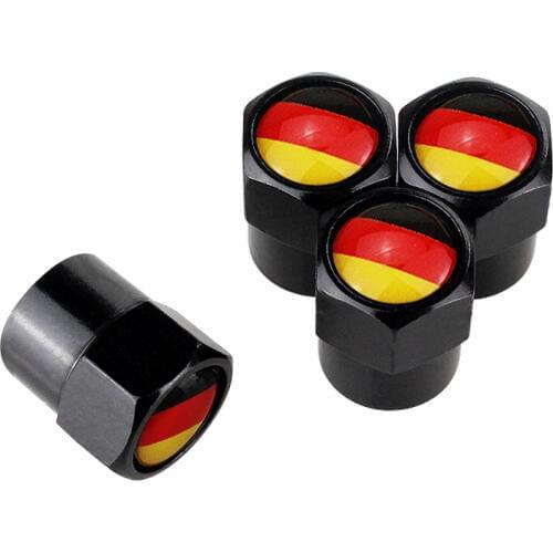 Car Accessories Germany Flag Tire Valve Cap Metal Wheel Cover Decoration for BMW Audi Opel Porsche Mini Mercedes benz Smart