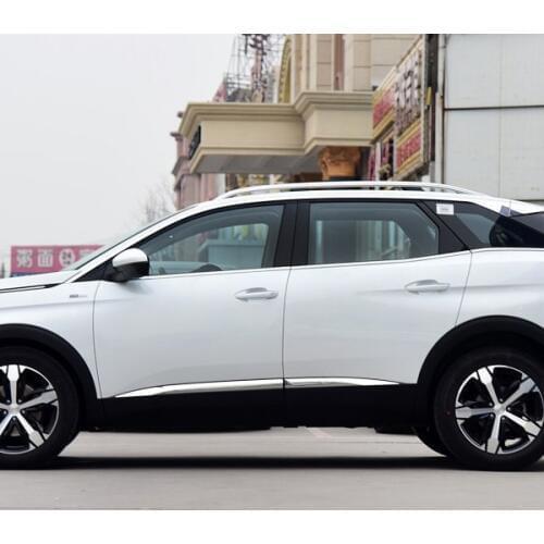 Car styling detector Stainless Steel chrome Side Door Body Cover trim sticks Strips Molding 4pcs for Peugeot 4008/3008 16 17 18