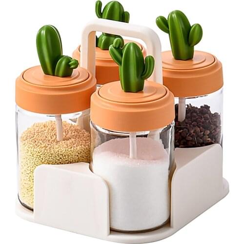 Seasoning Jar Transparent Glass Sealed Cans Kitchen Storage Container for Storing Salt Sugar Spice Herbs Coffee Tea