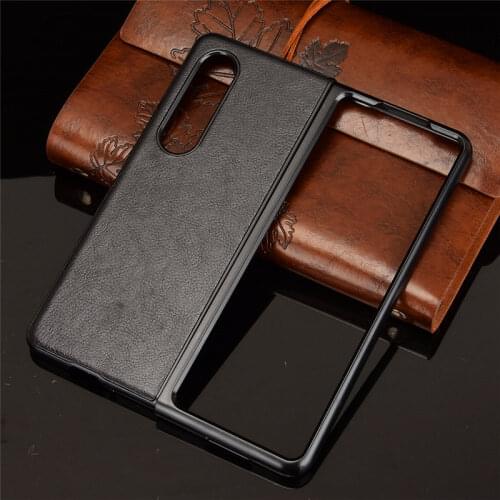 For Samsung Galaxy Z Fold3 Case PU leather Surface Hard PC Hard Back Cover Protector For Samsung Galaxy Z Fold 3 ZFold3 5G