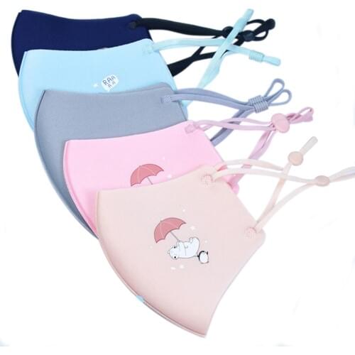 Kids Face Mask Cartoon Pattern Washable Fabirc Mouth Mask Casual Dust-proof Child Girls Boys Facemask Ear Bandage