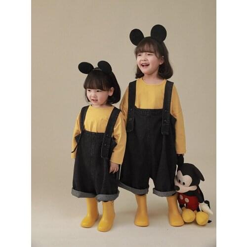 Children Spring Denim Pants 2021 Spring and Autumn New Girls Straight Simple All-match Casual Jeans