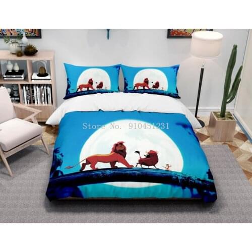 Disney The Lion King Simba Bedding Set Cartoon Boy Single Twin Full Queen Size Duvet Comforter Covers Sets Teen Bedspreads Gifts