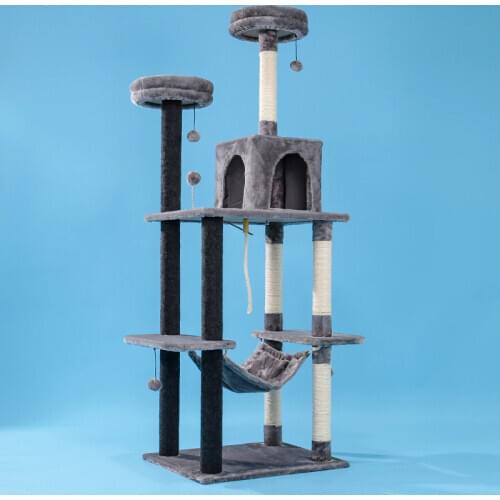 Pet Cat Tree House 7 Kinds House with Hanging Ball Cat Condo Climbing Frame Furniture Scratchers Post for Kitten Cat Playing Toy