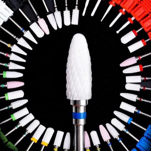 Ceramic Carbide Nail Drill Bit Rotate Burr Milling Nail Cutter Bits Electric Drill Machine For Manicure Pedicure Tools