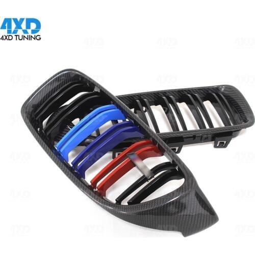 M3 M4 Grill For BMW F32 F33 F36 F80 F82 F83 Front Bumper lip Grille Carbon Fiber & ABS Gloss Black 2014 2015 2016 2017 2018 2019
