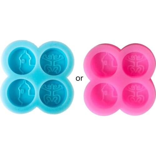 DIY Flag Frog Round Stud Earrings Silicone Mold Mini Castle Earrings Studs Resin Casting Mold Craft Jewelry Making Tools