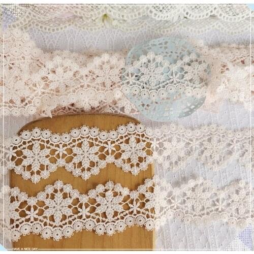 1 Meter Lace Trim Ribbon for Home Textiles Curtains Sofa Cotton Embroidered Tape Trimmings Polyester Sewing Lace Fabric