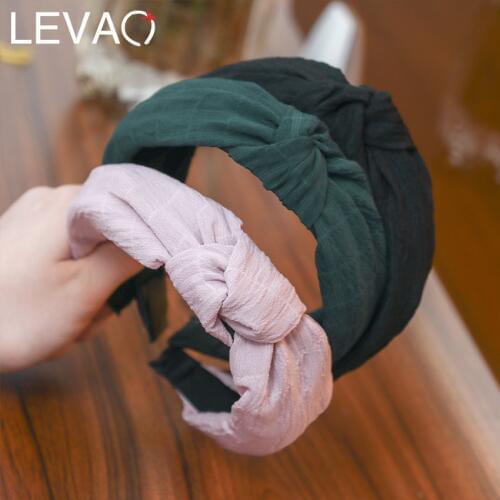 Levao Elastic Hair Band Sweet Black Pink Knot Hair Hoop Headband for Women Girls Hair Accessories Headdress