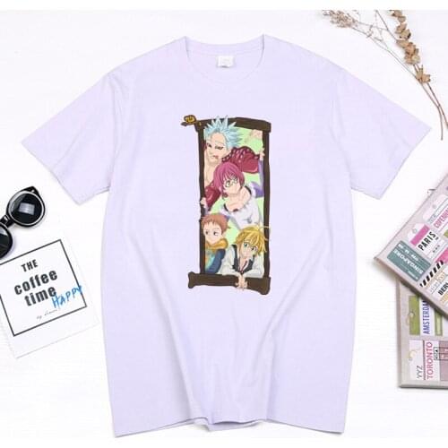 Hot Sale Manga Seven Deadly Sins Hipster T Shirt Women Kawaii Cartoon Nanatsu No Taizai Tops Fashion Anime Harajuku Ropa Mujer