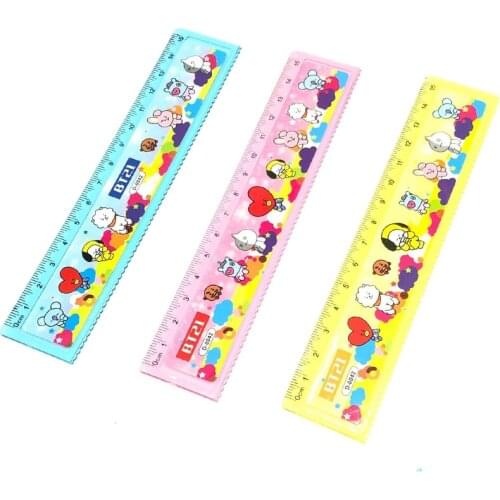 2Pcs Cartoons 15cm Ruler Multifunction DIY Drawing Tools Student flower Rulers Double-duty School Office Supplies kids gift