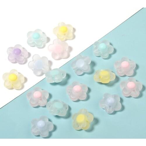 Linsoir 17mm Plum shape acrylic Beads for needlework 50 pcs/Lots jewelry making kit mix color decoration bracelet gift for kids