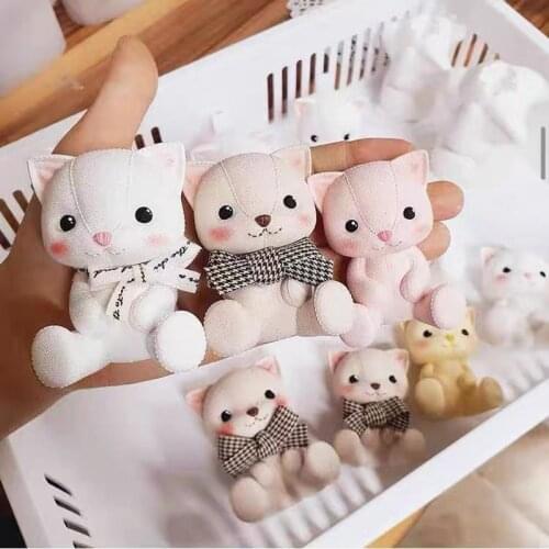 Cute Cat Aromatherapy Plaster Mold Korean Style Cat Plaster Crafts Clay Silicone Mold Cement Decoration Mold