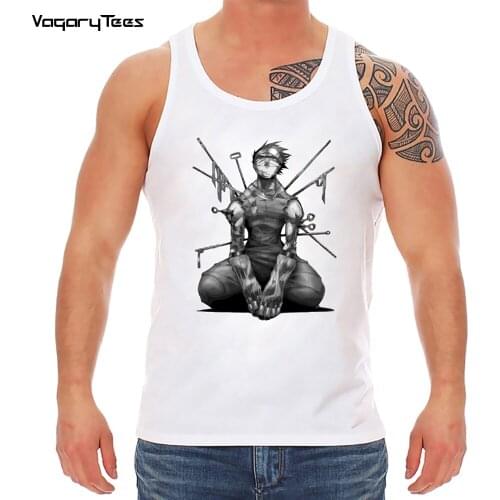 Fashion men Vest singlet Design Ninja Warrior Printed Men Tank Tops O-Neck Waistcoat Sleeveless Casual Men Tee