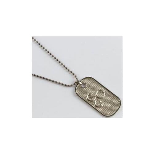 3 Crescent Imprint Figured Metal Male Necklace