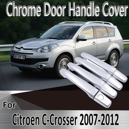 For Citroen C-Crosser 2007~2012 2008 2009 2010 2011 Stickers Decoration Chrome Door Handle Cover Refit Car Accessories