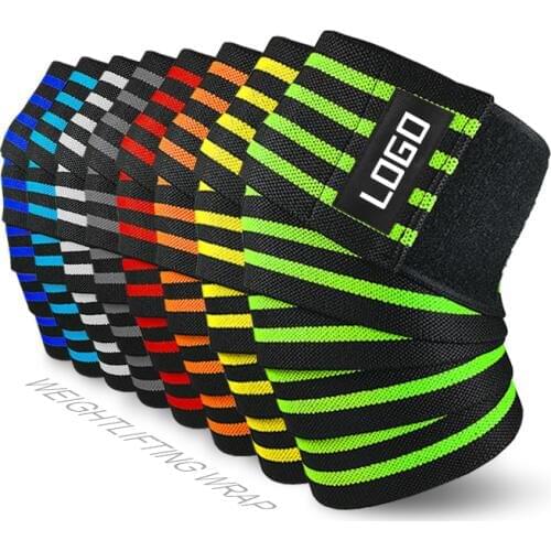 Nylon Knee Protector Colored Four-Striped Bandage Wrapped Sports Knee Pads Knee Brace Support Sport Skateboard Bandage Running