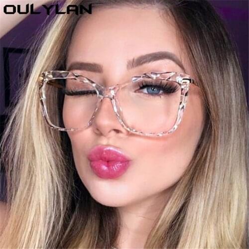 Oulylan Transparent Optical Glasses Frame Women Clear Oversized Myopia Prescription Eyeglasses Ladies Decoration Spectacles