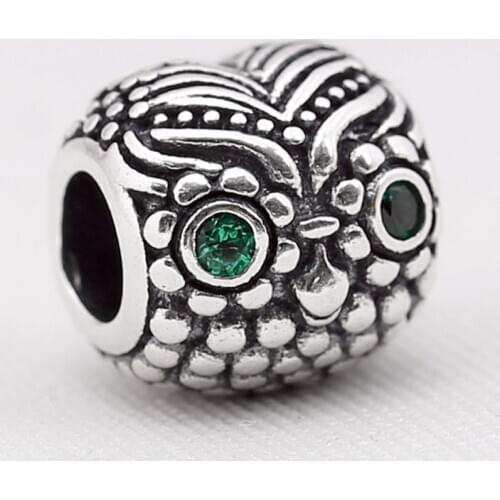 Original Vintage Cute Wish Owl With Crystal Bead Fit 925 Sterling Silver Bead Charm Bracelet Bangle DIY Jewelry