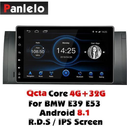 Qcta Core Android 8.1 GPS Navigation For BMW X5 E39 E53 M5 4G RAM 32G ROM Audio Radio With IPS Screen Multimedia RDS WiFi OBD2