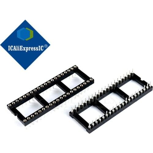 5PCS DIP40 Round Hole 40 Pins 2.54MM DIP DIP40 IC Sockets Adaptor Solder Type 40 PIN IC Connector DIP40 In Stock