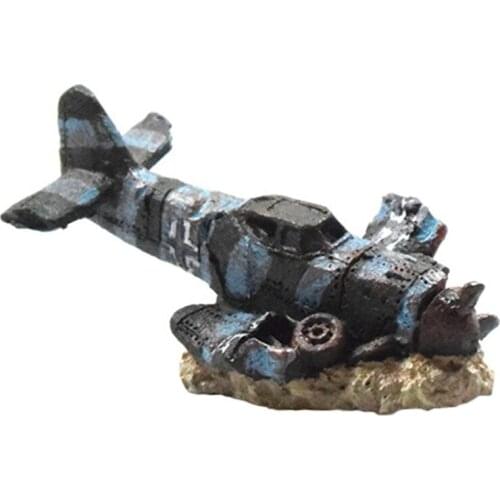 Reptile Hideout Cave Decorations Aquarium Decorative Ornaments Ornamental Fish Tank Small Aircraft