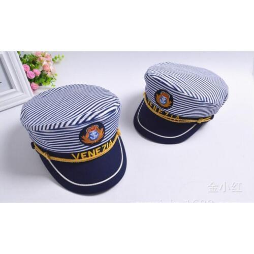 2021 5x New Striped Navy Cap for Adult Children Fashion Captain Hats Caps Women Men Boys Girls Sailor Hats Army Naval Caps