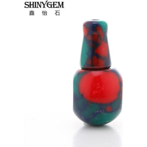 SHINYGEM 2020 Natural Stone 16mm Sea Sediment Bead 3 Hole Guru Buddha Head Spacer End for Mala Yoga Rosary Jewelry Making