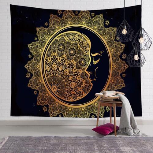 Sun and Moon Psychedelic Wall Tarot Tapestry Divination Altar Tarot Tablecloth