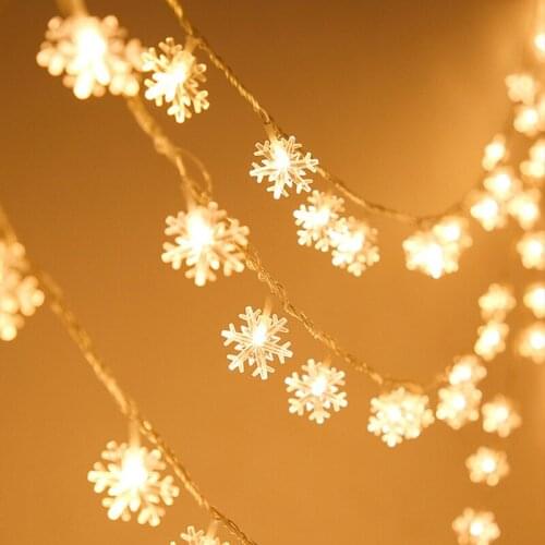3 Meters 20Leds Snowflake LED String Fairy Lights Christmas Decoration For Home Xmas Tree Ornaments Navidad New Year 2021 Gifts