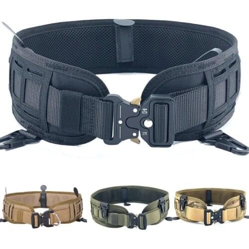 Tactical Belt Military Army Molle Duty Soft Padded Belt War Combat Battle Airsoft Outdoor Climb Hunting Bag Carrier Waist Belt