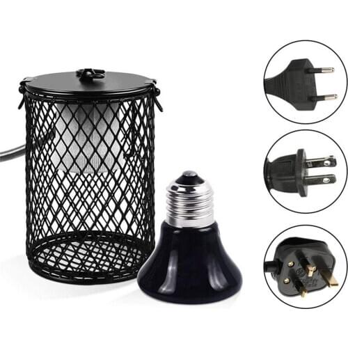 Heat Floodlight Ceramic Heating Reptile Heat Lamp Pet Reptile Far Infrared Lamp Bulbs Amphibians Lizards Temperature Controller