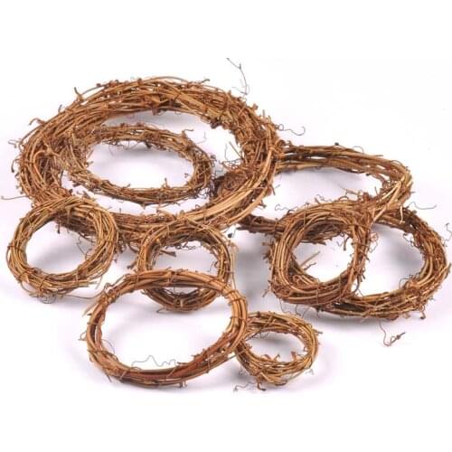 Ins Style Christmas Rattan Ring Artificial Flowers Garland Dried Frame For Home Decoration DIY Floral Wreaths cp3143