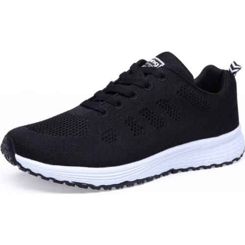 Women Tennis Shoes 2021 Fashion Breathable Air Mesh Flat Sneakers Casual Sport Shoe Woman Light Lace-Up Footwear Plus Size 35-42