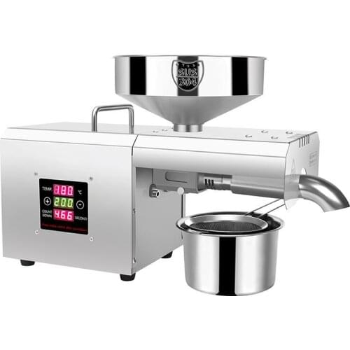 220 / 110V Automatic Household Oil Press Intelligent Temperature Control Stainless Steel Pressed Peanut Olive Flax Seed RG309