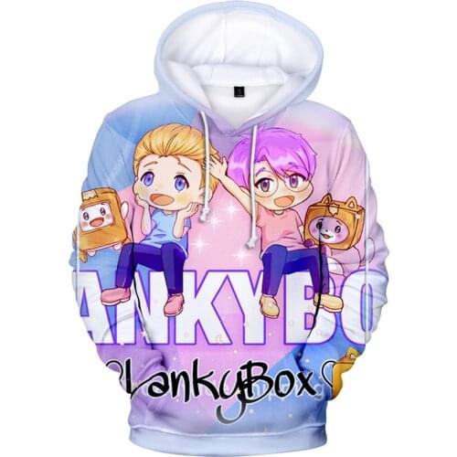 Lankybox 3D Hoodie Childrens Sweatshirts Fashion Harajuku Hoodies Sportswear Women/Men Kids Kawaii Hip hop hooded Plus Size