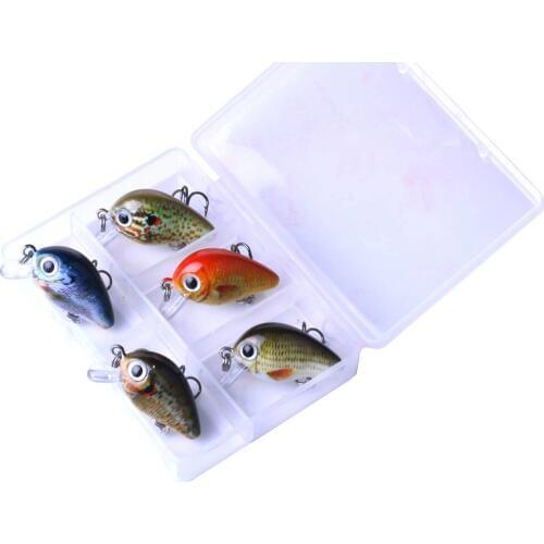 5PCS 2.7cm Mini 3D Eyes Vivid Sinking Sharp Hook Lure Outdoor Fishing Artificial Plastic Swimbait
