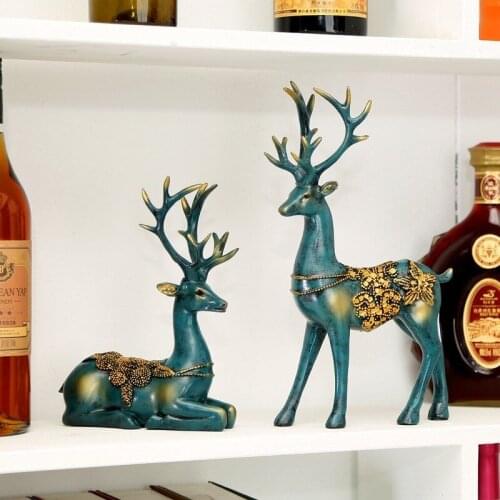 Home Decoration Accessories for Living Room Deer Furnishing Ornaments TV Cabinet Resin Embellishments Home Decore Resin Charms