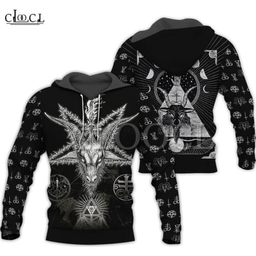 CLOOCL 2021 New Style Viking Tattoo 3D Print Hoodie Sweatshirt Zipper Coat Man Women Satan Cosplay Clothes Pullovers