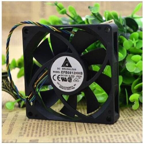Delta EFB0812HHB 12V 80*80*15mm 0.4A 4-line PWM intelligent temperature control cooling fan