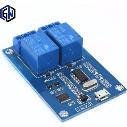 MICRO USB Relay Module 5v 2 Channel Relay Module, Relay control panel with indicator 2way Relay output usb interface