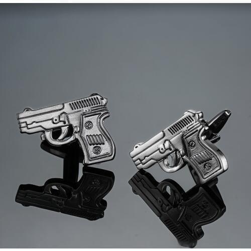 DY The new high quality rhodium plating gun black pistol Cufflinks fashion Mens French shirt Cufflinks free shipping