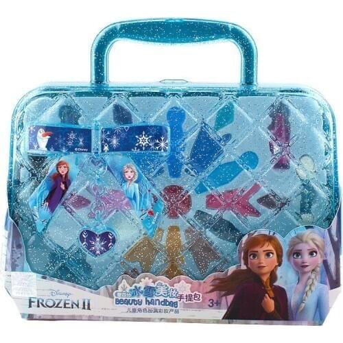 Disney Girl Pretend Play Playset Girl Cosmetics Kit Environmental Toys Makeup Set Preschool Kid Beauty Handbag Cosmetic Toys